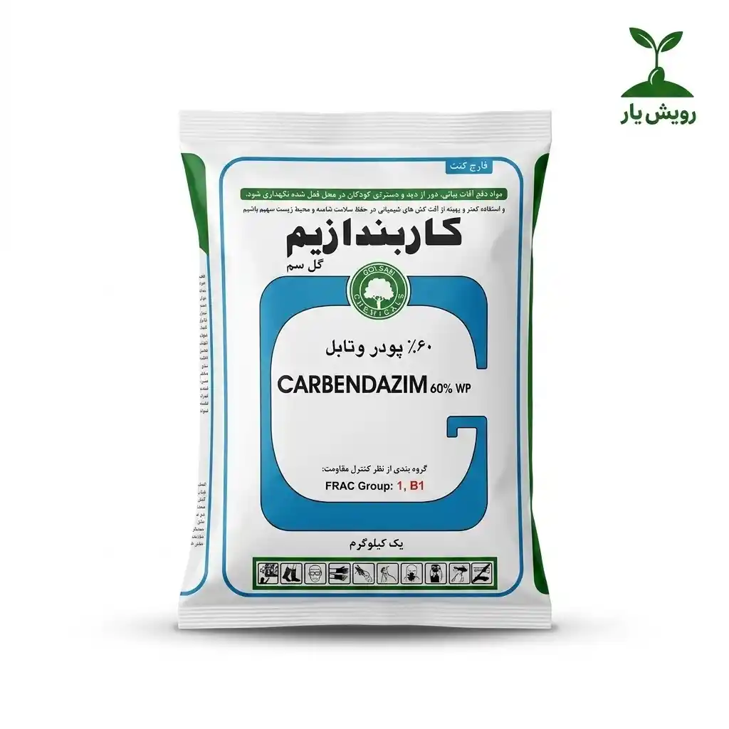 کاربندازیم گل سم یک کیلویی قارچکش کاربندازیم ۶۰٪ WP گل سم گرگان ۱ کیلوگرمی | ضدعفونی بذر گندم و جو - تصویر 1
